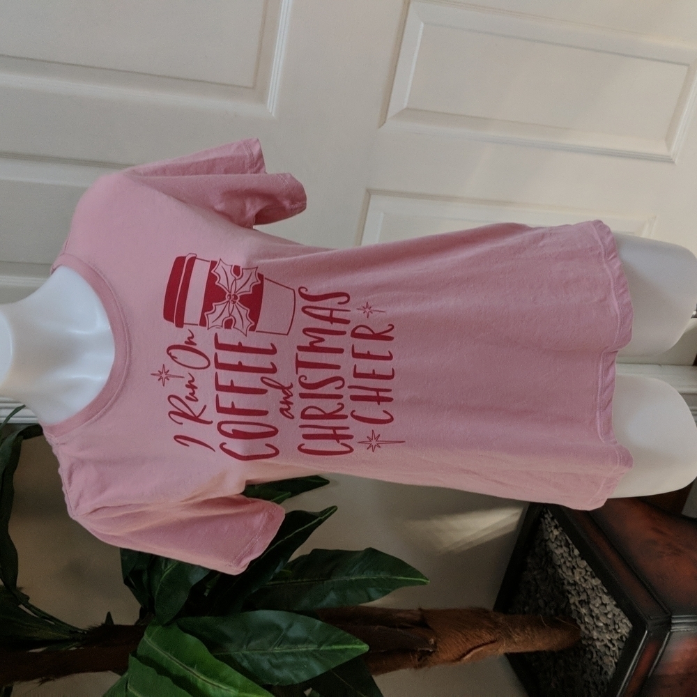 Holiday Time Women's Short Sleeve Graphic Tee Christmas Size Small